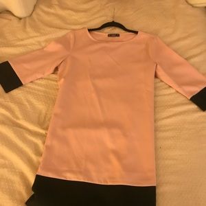 Chic pink and black shift dress